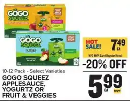 Food Lion Gogo Squeeze Applesauce, Yogurtz or Fruit & Veggies offer