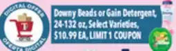 Tony’s Fresh Market Downy Beads or Gain Detergent offer