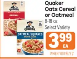 Tony’s Fresh Market Quaker Oats Cereal or Oatmeal offer