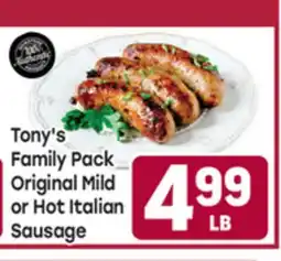Tony’s Fresh Market Tony's Family Pack Original Mild or Hot Italian Sausage offer