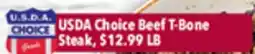 Tony’s Fresh Market USDA Choice Beef T-Bone Steak offer