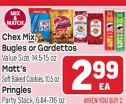 Tony’s Fresh Market Chex Mix, Bugles or Gardettos Matt's or Pringles offer