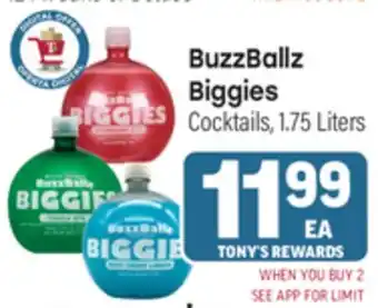 Tony’s Fresh Market BuzzBallz Biggies offer