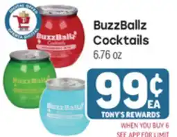 Tony’s Fresh Market BuzzBallz Cocktails offer
