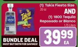Tony’s Fresh Market (1) Takis Fiesta Size AND (1) 1800 Tequila Reposado or Blanco offer