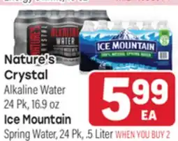 Tony’s Fresh Market Nature's Crystal or Ice Mountain offer