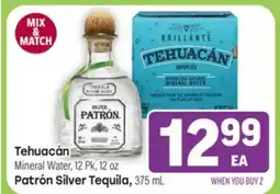 Tony’s Fresh Market Tehuacán Mineral Water or Patrón Silver Tequila offer