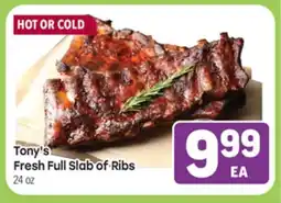 Tony’s Fresh Market Tony's Fresh Full Slab of Ribs offer