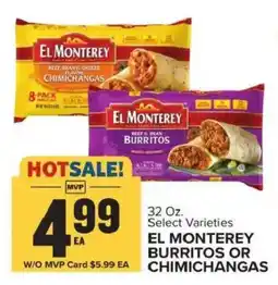 Food Lion El Monterey burritos or chimichangas offer
