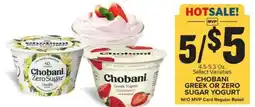 Food Lion Chobani Greek or Zero Sugar Yogurt offer