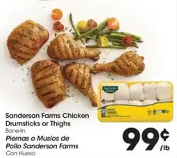 Food 4 Less Sanderson Farms Chicken Drumsticks or Thighs offer