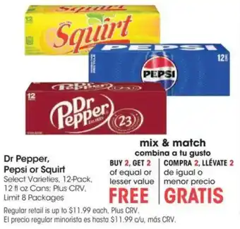 Dr Pepper, Pepsi or Squirt