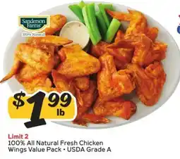 Winn Dixie Sanderson Farms 100% All Natural Fresh Chicken Wings Value Pack offer