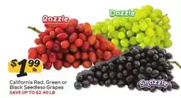 Winn Dixie California Red, Green or Black Seedless Grapes offer