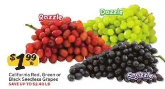 Winn Dixie California Red, Green or Black Seedless Grapes offer