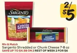 Winn Dixie Sargento shredded or chunk cheese offer