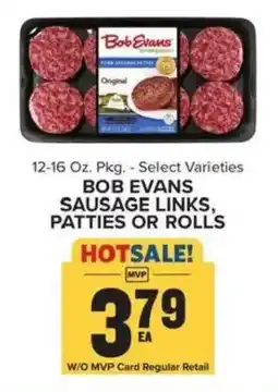 Food Lion Bob Evans sausage links, patties or rolls offer