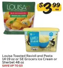 Winn Dixie Louisa Toasted Ravioli and Pasta or SE Grocers Ice Cream or Sherbet offer