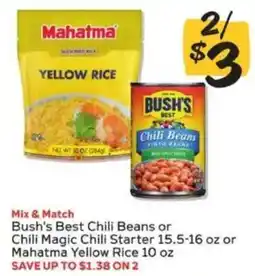 Winn Dixie Bush's Best Chili Beans or Chili Magic Chili Starter or Mahatma Yellow Rice offer