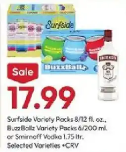 Stater Bros Surfside BuzzBallz Smirnoff Vodka offer
