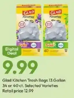 Stater Bros Glad kitchen trash bags offer