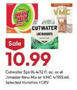 Stater Bros Cutwater Spirits or Jimador New Mix or VMC offer