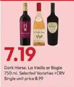 Stater Bros Dark Horse, La Vieille or Bogie offer