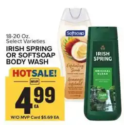 Food Lion Irish Spring or Softsoap body wash offer