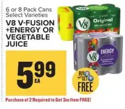 Food Lion V8 V-Fusion +Energy or Vegetable Juice offer