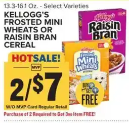 Food Lion Kellogg's frosted mini wheats or raisin bran cereal offer
