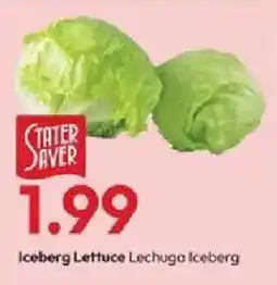 Stater Bros Stater saver iceberg lettuce offer