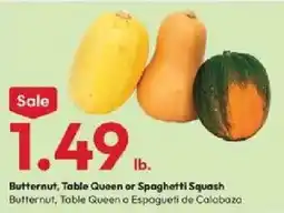 Stater Bros Butternut, Table Queen or Spaghetti Squash offer