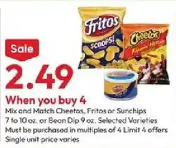 Stater Bros Fritos, Cheetos or Sunchips offer
