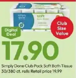 Stater Bros Simply Done Club Pack Soft Bath Tissue offer