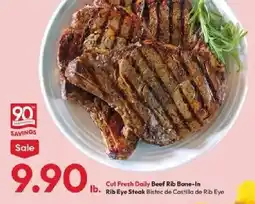 Stater Bros Cut Fresh Daily Beef Rib Bone-In Rib Eye Steak offer