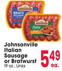 Jewel-Osco Johnsonville Italian Sausage or Bratwurst offer