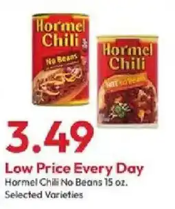 Stater Bros Hormel chili no beans offer