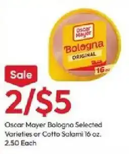 Stater Bros Oscar Mayer Bologna offer