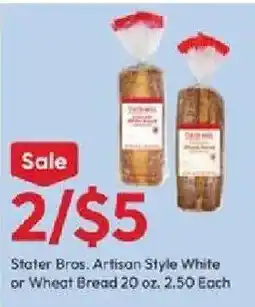 Stater Bros Stater Bros. Artisan Style White or Wheat Bread offer