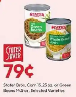 Stater Bros Stater saver corn or green beans offer