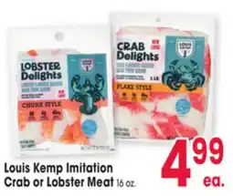 Jewel-Osco Louis Kemp Imitation Crab or Lobster Meat offer