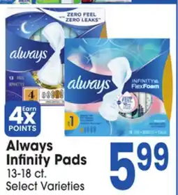 Jewel-Osco Always Infinity Pads offer