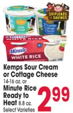Jewel-Osco Kemps Sour Cream or Cottage Cheese 14-16 oz. or Minute Rice Ready to Heat 8.8 oz offer
