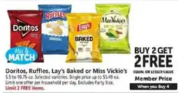 Safeway Doritos, Ruffles, Lay's Baked or Miss Vickie's offer