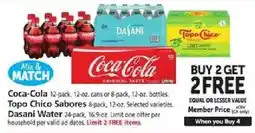 Safeway Coca-Cola Topo Chico Dasani Water offer