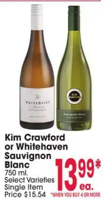 Jewel-Osco Kim Crawford or Whitehaven Sauvignon Blanc offer