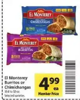 Safeway El Monterey Burritos or Chimichangas offer