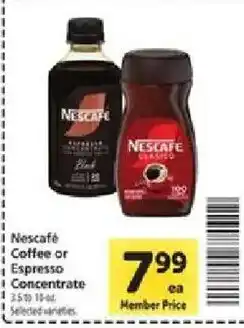 Safeway Nescafe coffee or espresso concentrate offer
