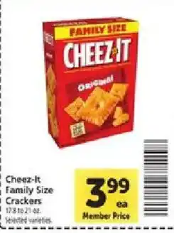 Safeway Cheez-It Family Size Crackers offer