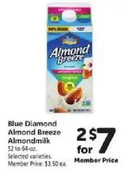 Safeway Blue Diamond Almond Breeze Almondmilk offer